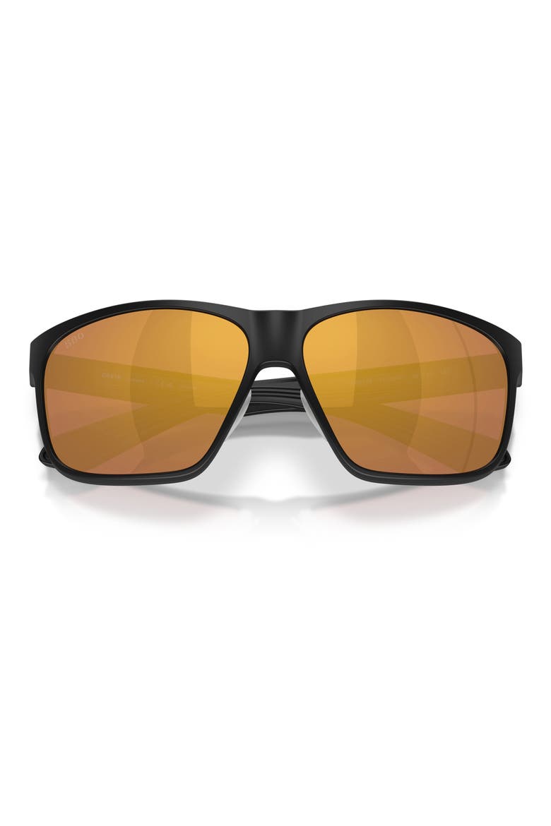 Trades 60mm Polarized Square Sunglasses, Alternate, color, MATTE BLACK / GOLD MIRROR 580G