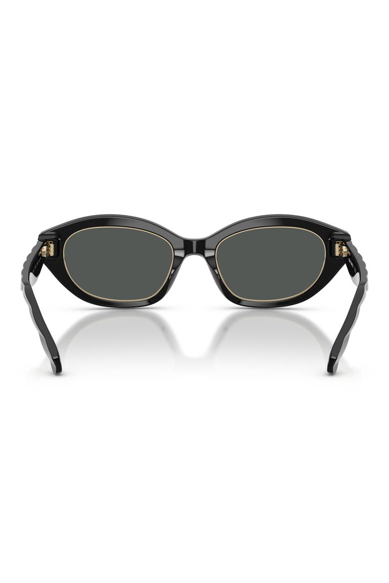 52mm Irregular Sunglasses, Alternate, color, BLACK / DARK GREY