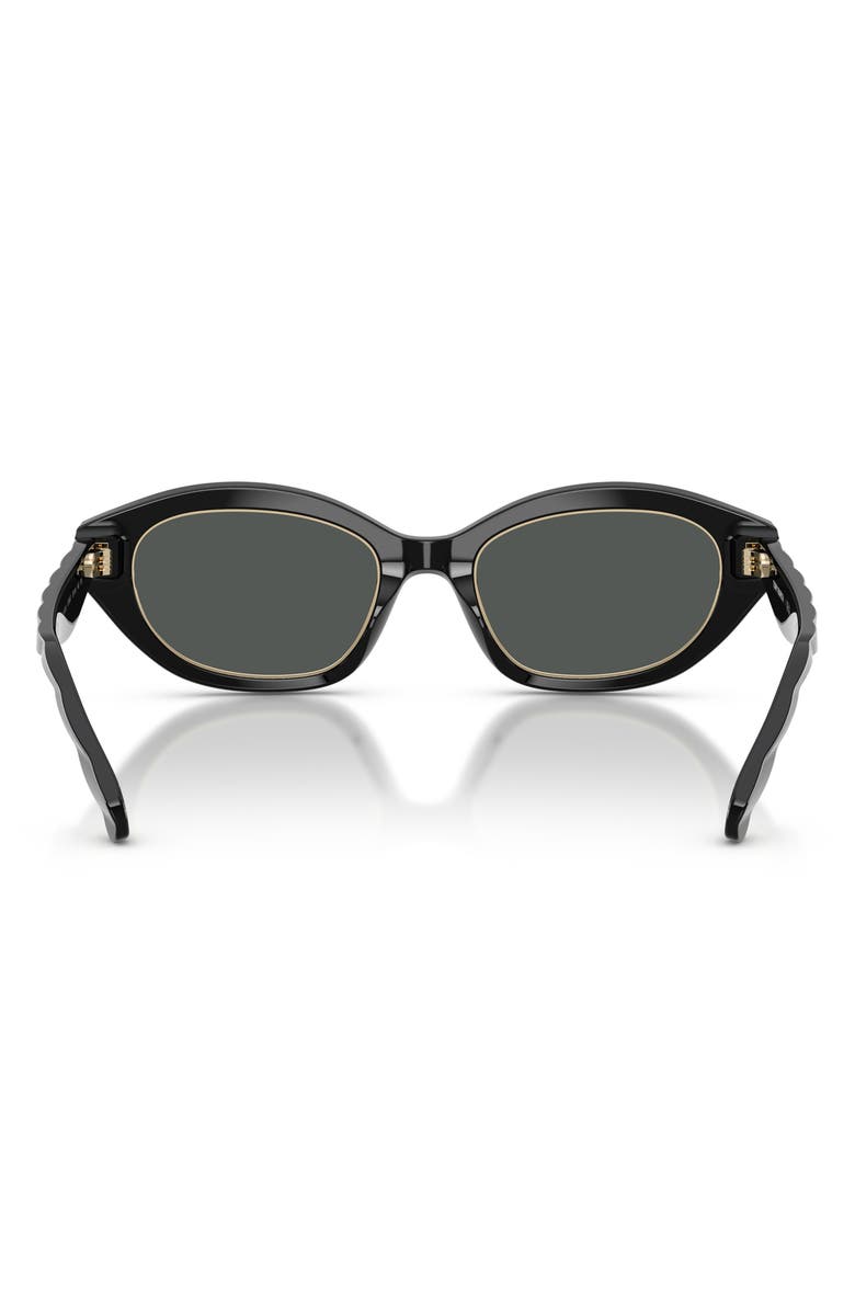 Tory Burch 52mm Irregular Sunglasses, Alternate, color, Black / Dark Grey
