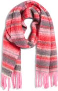 Damson Madder Fluffy Stripe Scarf