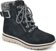 CLIFFS BY WHITE MOUNTAIN Hearty Knit Collar Lace-Up Boot