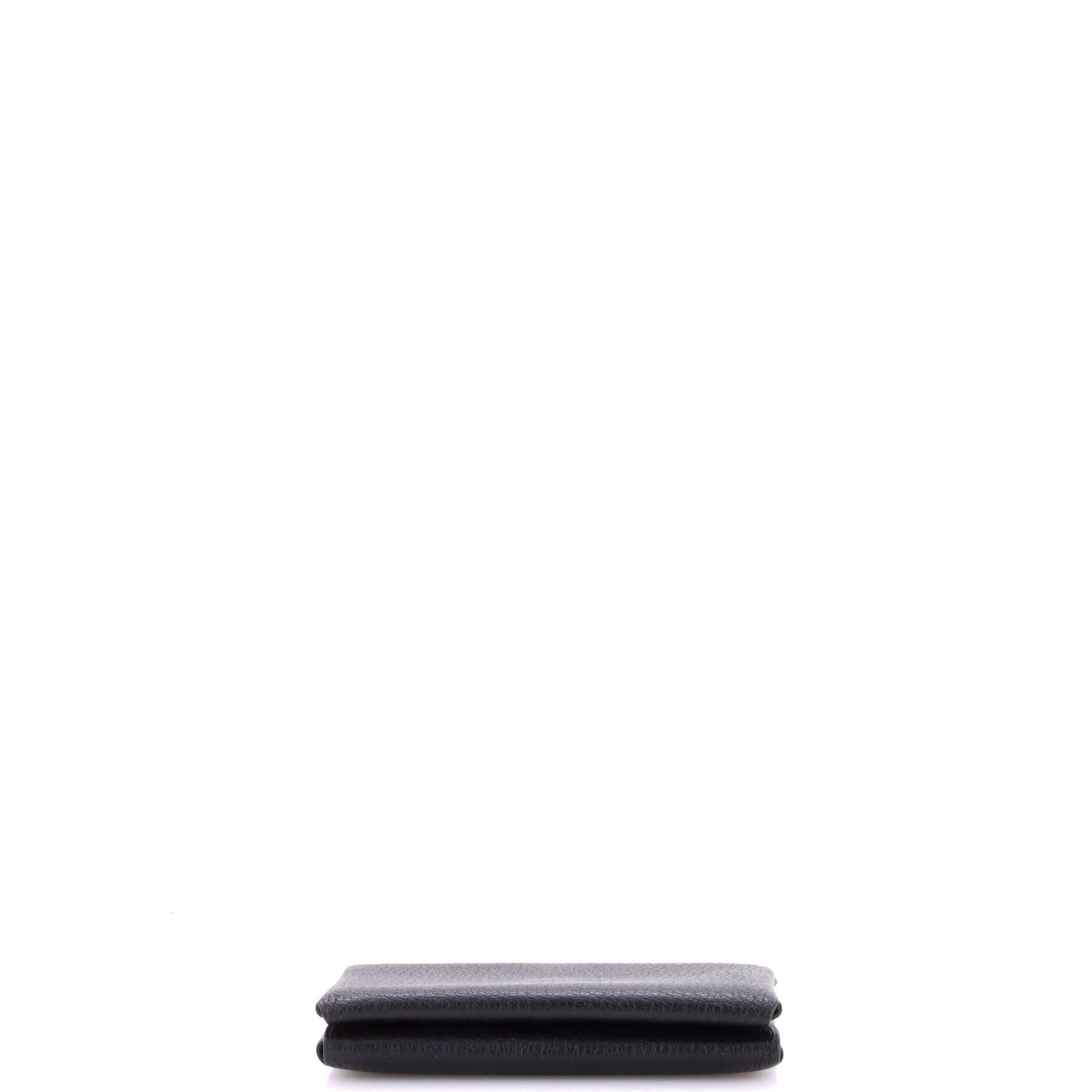 Calvi Duo Card Holder Chevre Mysore, Alternate, color, Black