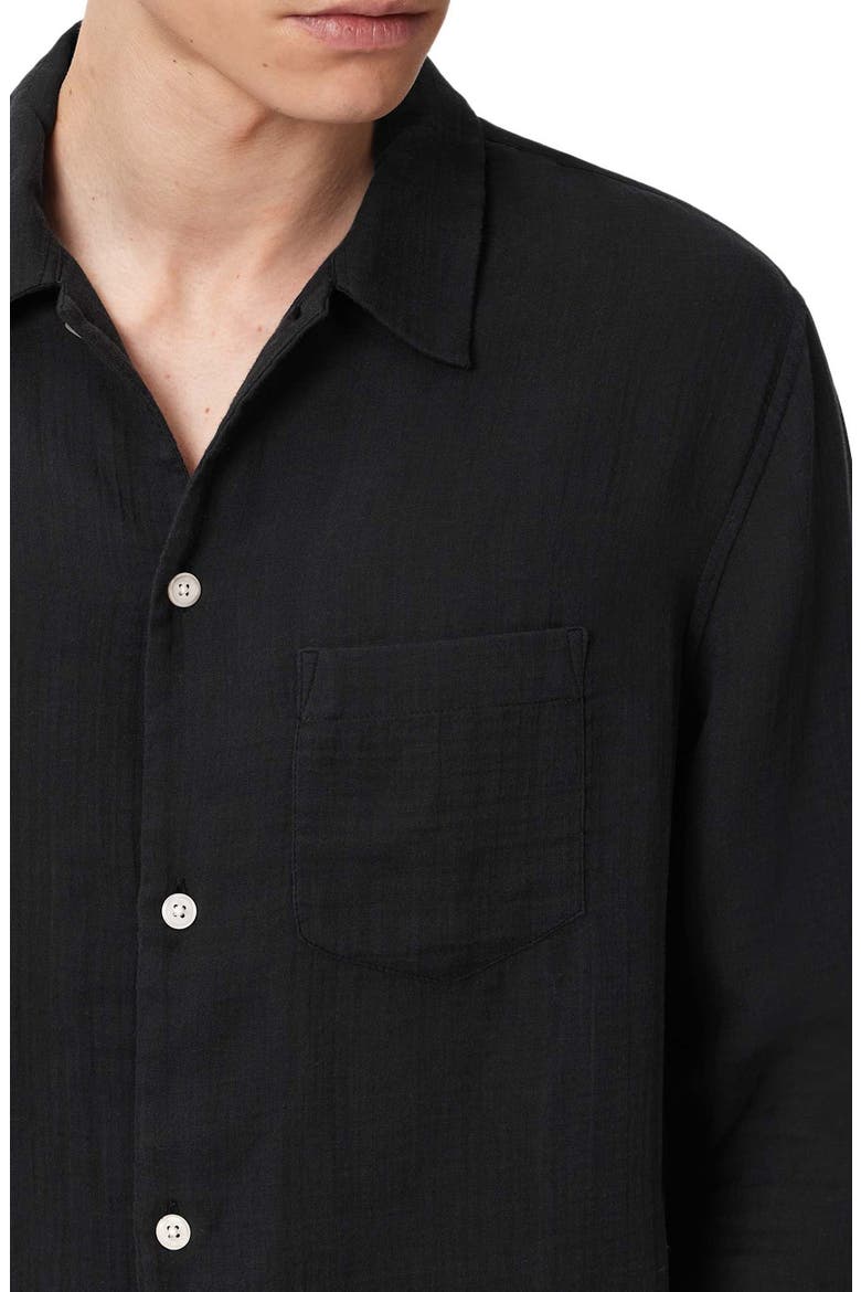 Bale Cotton & Lyocell Button-Up Shirt, Alternate, color, TAP SHOE BLACK