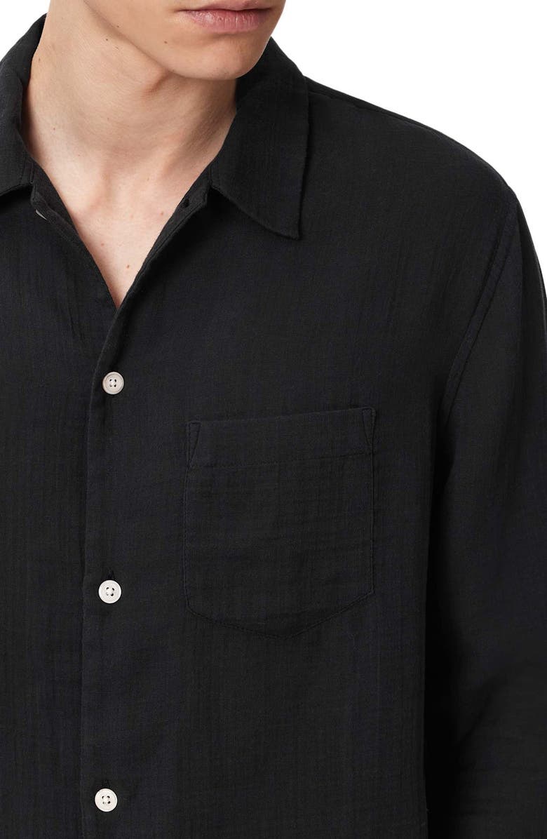 AllSaints Bale Cotton & Lyocell Button-Up Shirt, Alternate, color,