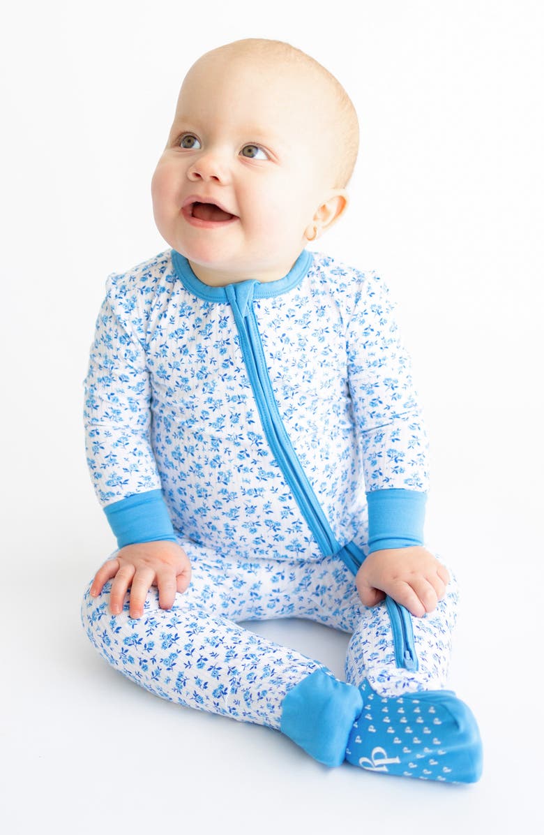 Posh Peanut Kids' Andina Floral Fitted Footie Pajamas, Alternate, color, 