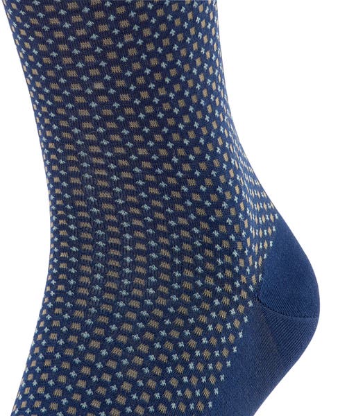 Falke Uptown Tie Patterned Dress Socks In Blue