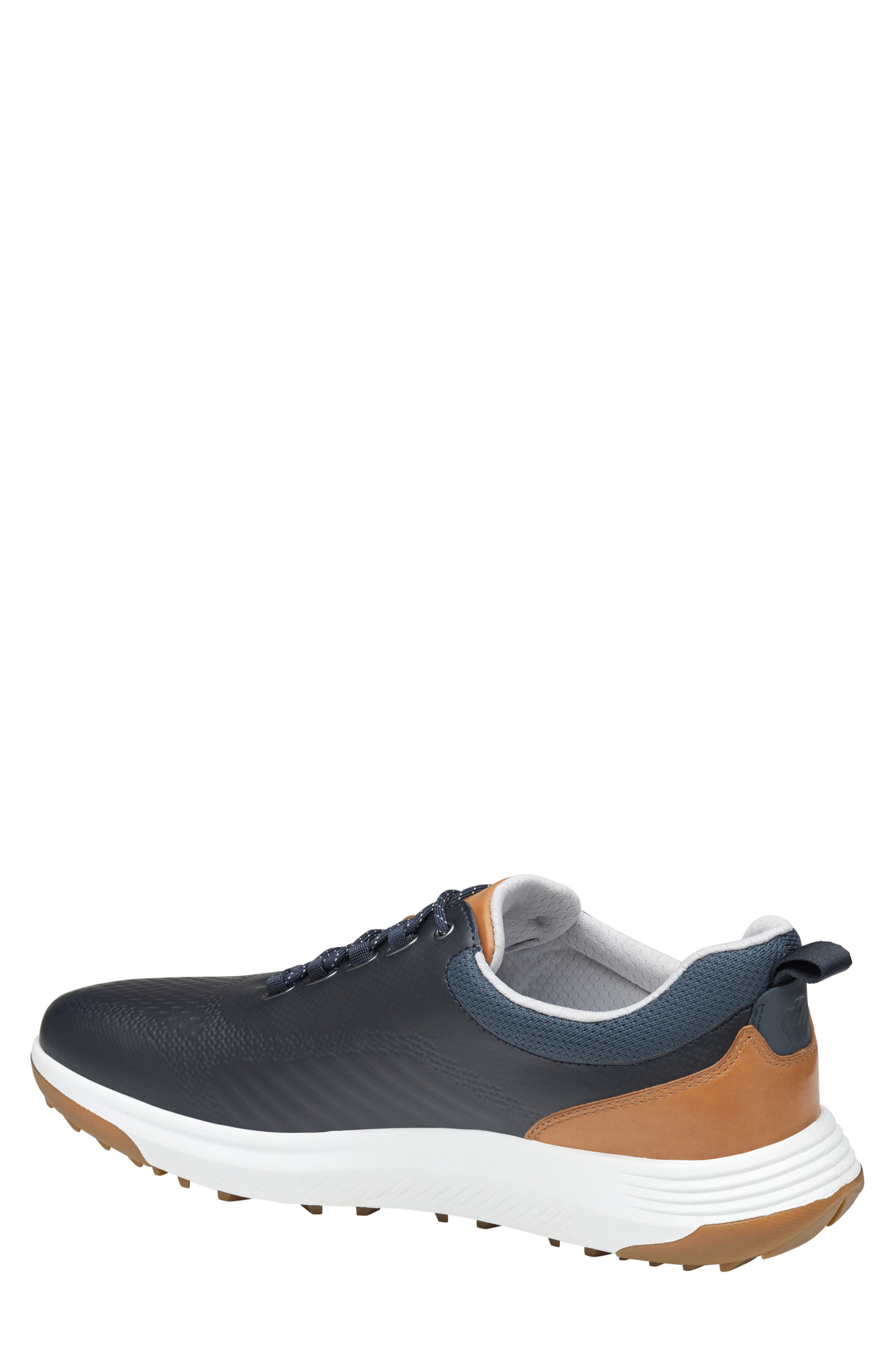 Johnston & Murphy Amherst GL1 Sport Hybrid Waterproof Golf Sneaker, Alternate, color, Navy Coated Knit