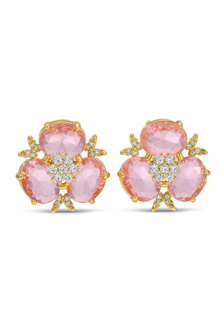 Willow Cubic Zirconia Stud Earrings, Main, color, GOLD