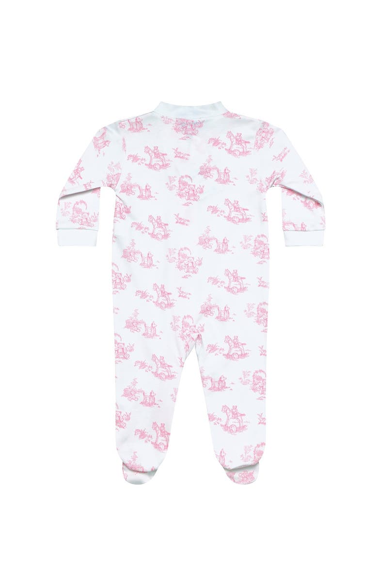 Pink Toile Zipper Footie - Baby, Alternate, color, Pink