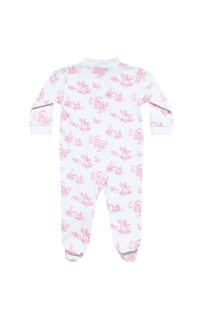 Nellapima Pink Toile Zipper Footie - Baby, Alternate, color, Pink