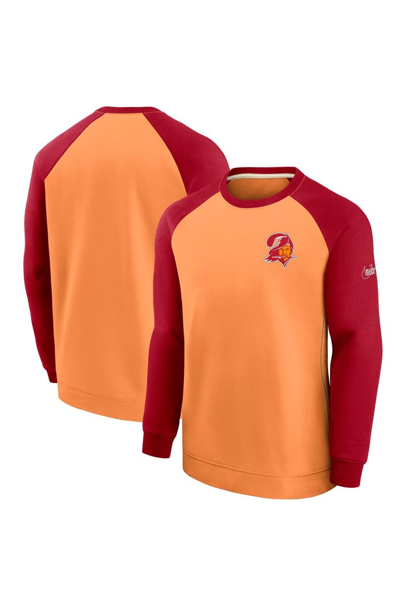 Nike Men's Nike Orange/Red Tampa Bay Buccaneers Historic Raglan Performance Pullover Sweater, Main, color, 
