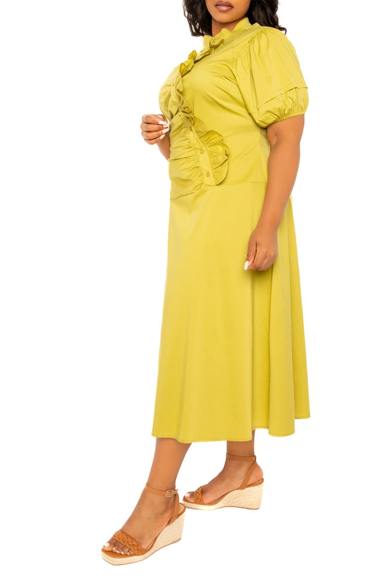 Asymmetric Ruffle Dress, Alternate, color, PISTACHIO
