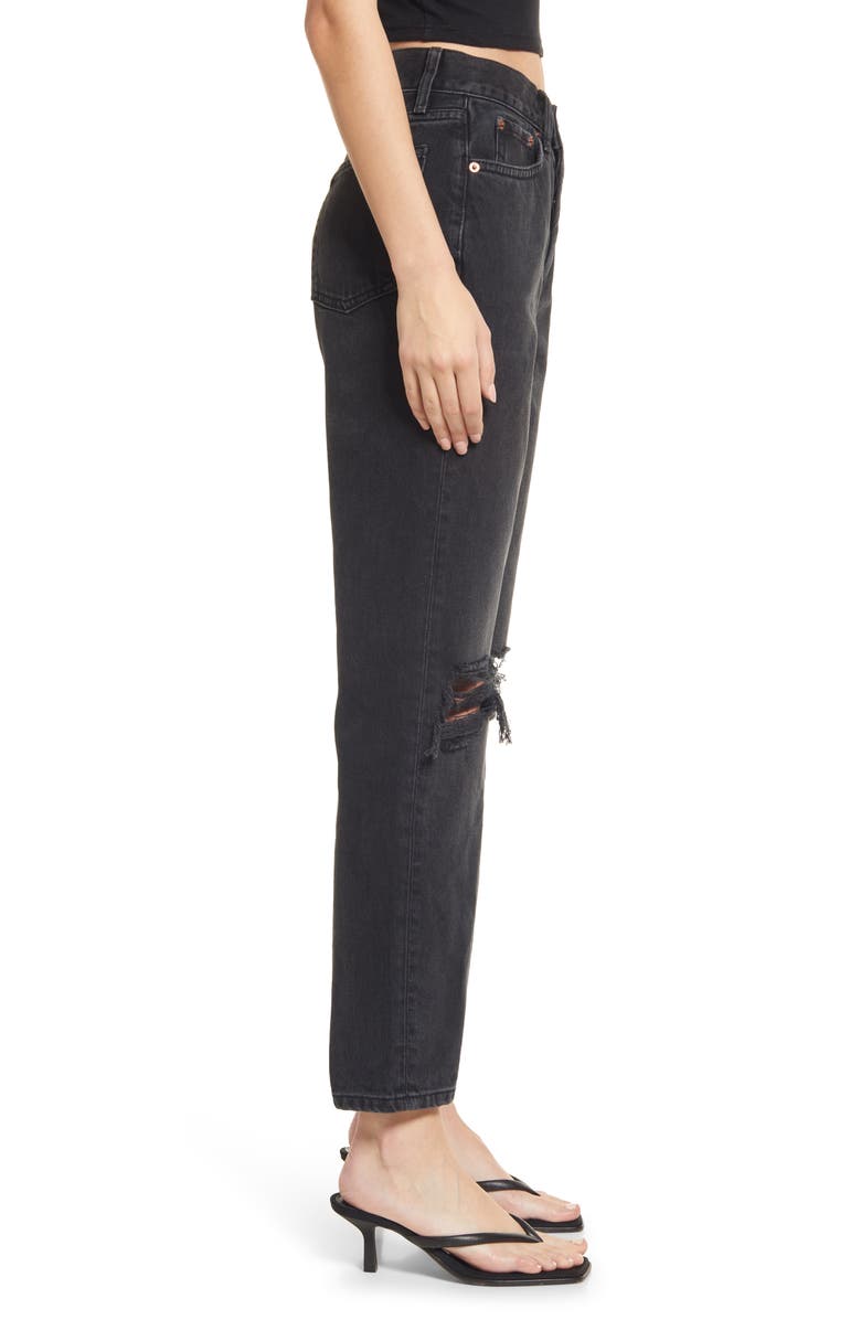 Topshop Ripped Straight Leg Dad Jeans, Alternate, color, 