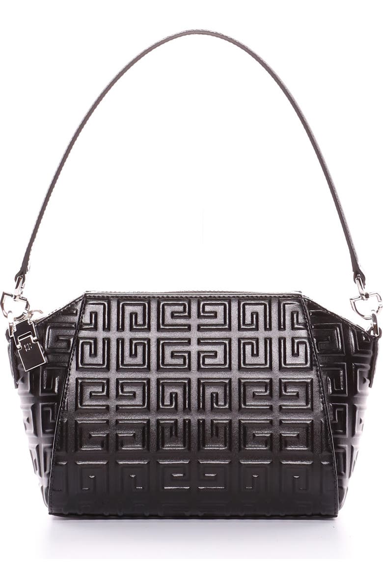 Givenchy Extra Small Antigona Logo Embossed Leather Bag, Main, color,