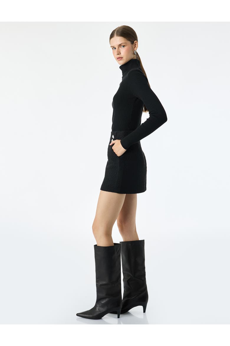 Mini Tweed Skirt, Alternate, color, BLACK
