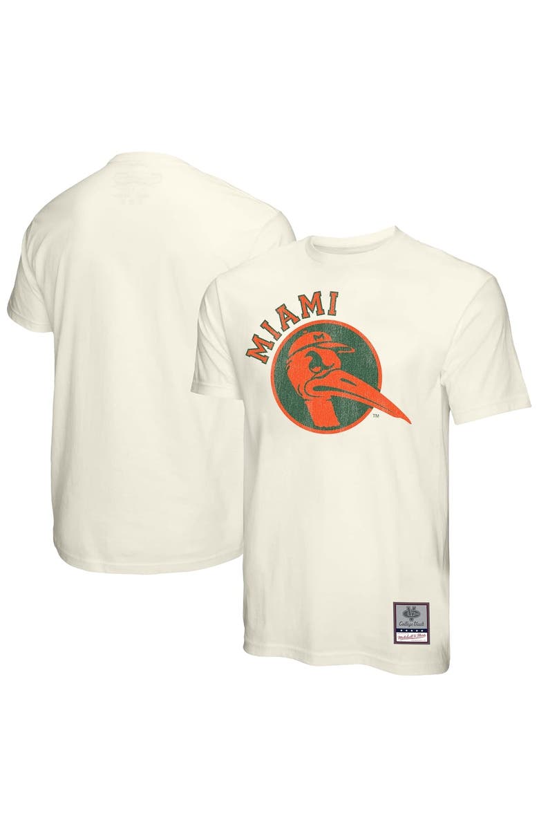 Mitchell & Ness Men's Mitchell & Ness Cream Miami Hurricanes Vintage Tone T-Shirt, Alternate, color, Cream