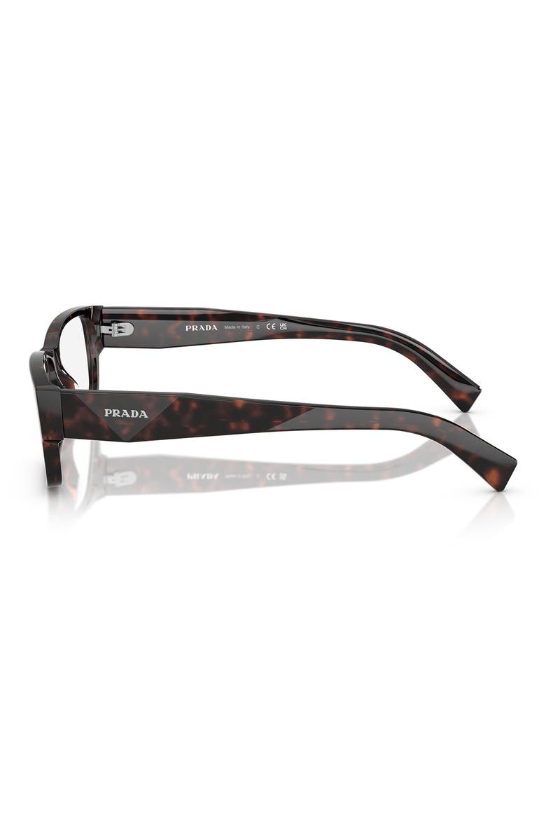 57mm Rectangular Optical Glasses, Alternate, color, BROWN HAVANA