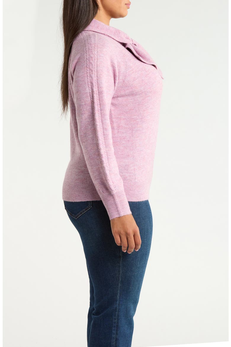 Raglan Sleeve Tie Neck Sweater, Alternate, color, SUGAR PLUM