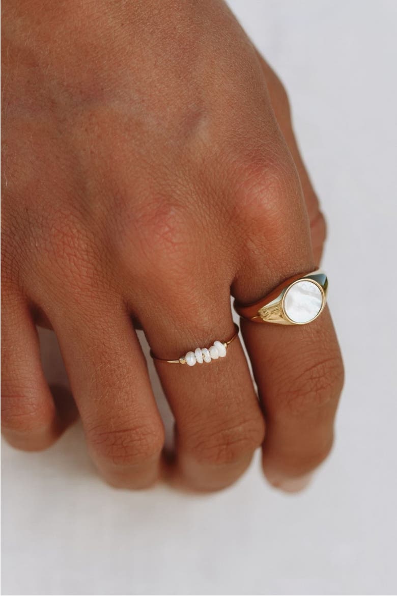 Mini Pearls Ring, Alternate, color, Gold
