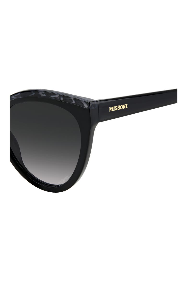 57mm Gradient Cat Eye Sunglasses, Alternate, color, GREY BLACK HORN/ GREY SHADED