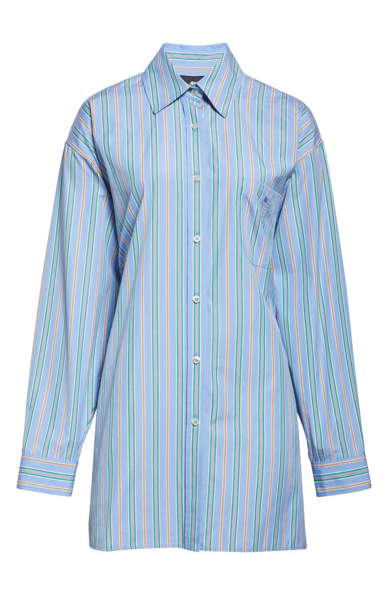 Etro Stripe Cotton Button-Up Shirt, Alternate, color,