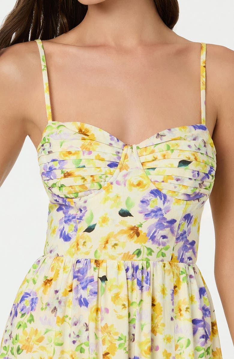 ASTR the Label Floral Pleated Bust Fit & Flare Sundress, Alternate, color, 