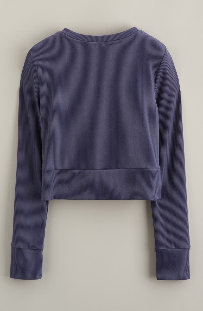 Zella Girl Kids' Ballet Crop Rib T-Shirt, Alternate, color, Blue Shadow