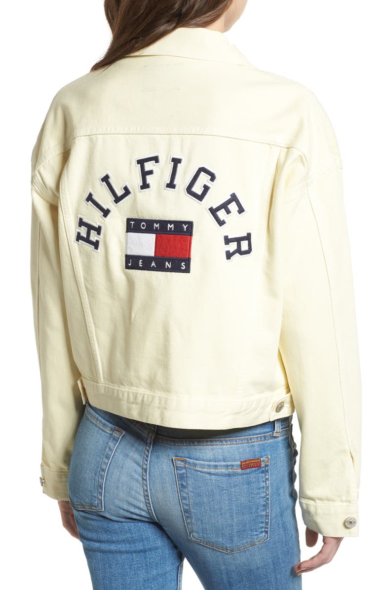 TOMMY JEANS '90s Girlfriend Trucker Jacket, Alternate, color, 