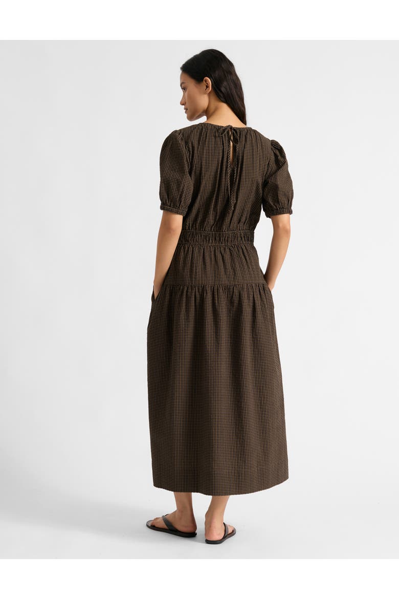 Gingham Midi Dress, Alternate, color, Chocolate
