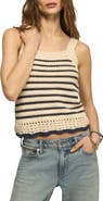 Lucky Brand Stripe Crochet Tank