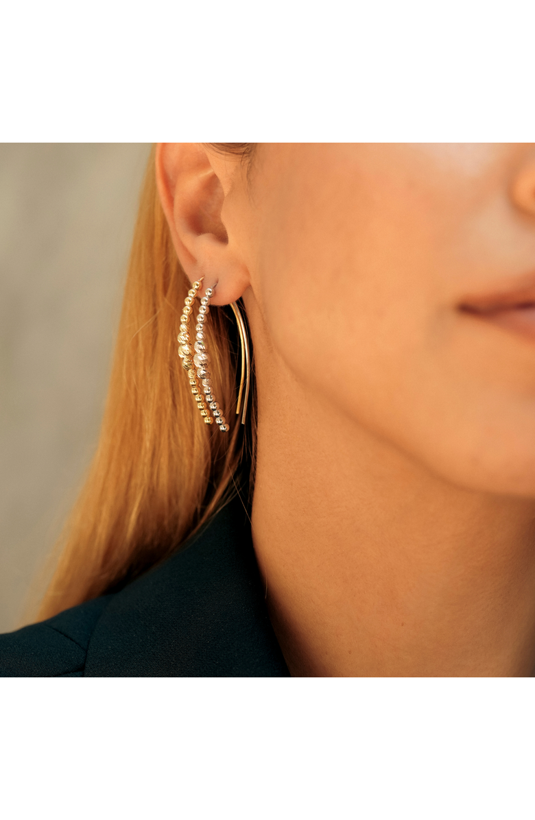 Spero London Beaded Pull Through Sterling Silver Earrings, Alternate, color, Silver