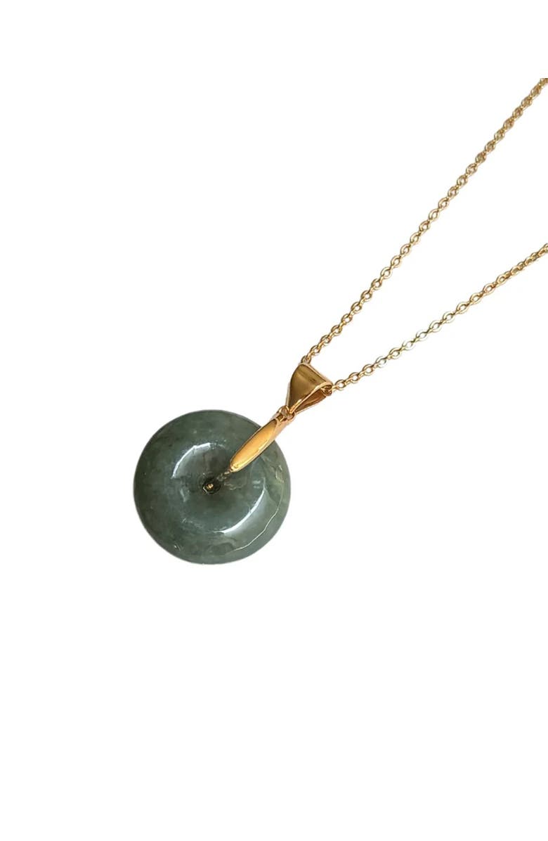 seree Button Jade pendant necklace, Alternate, color, Light Green