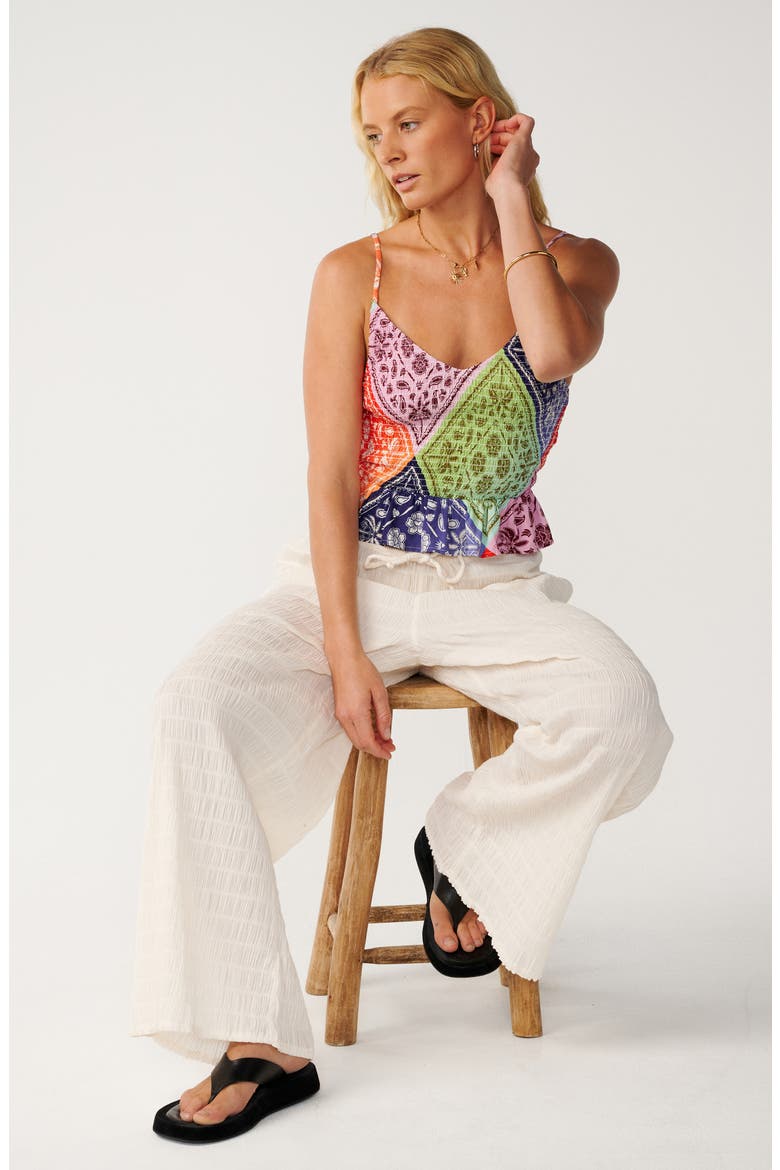 Bossa Nova Smocked Crop Camisole, Alternate, color, MULTICOLOR