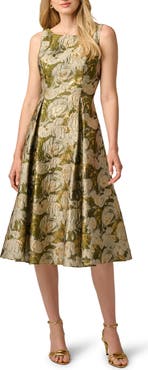 Adrianna Papell Floral Jacquard Midi Dress