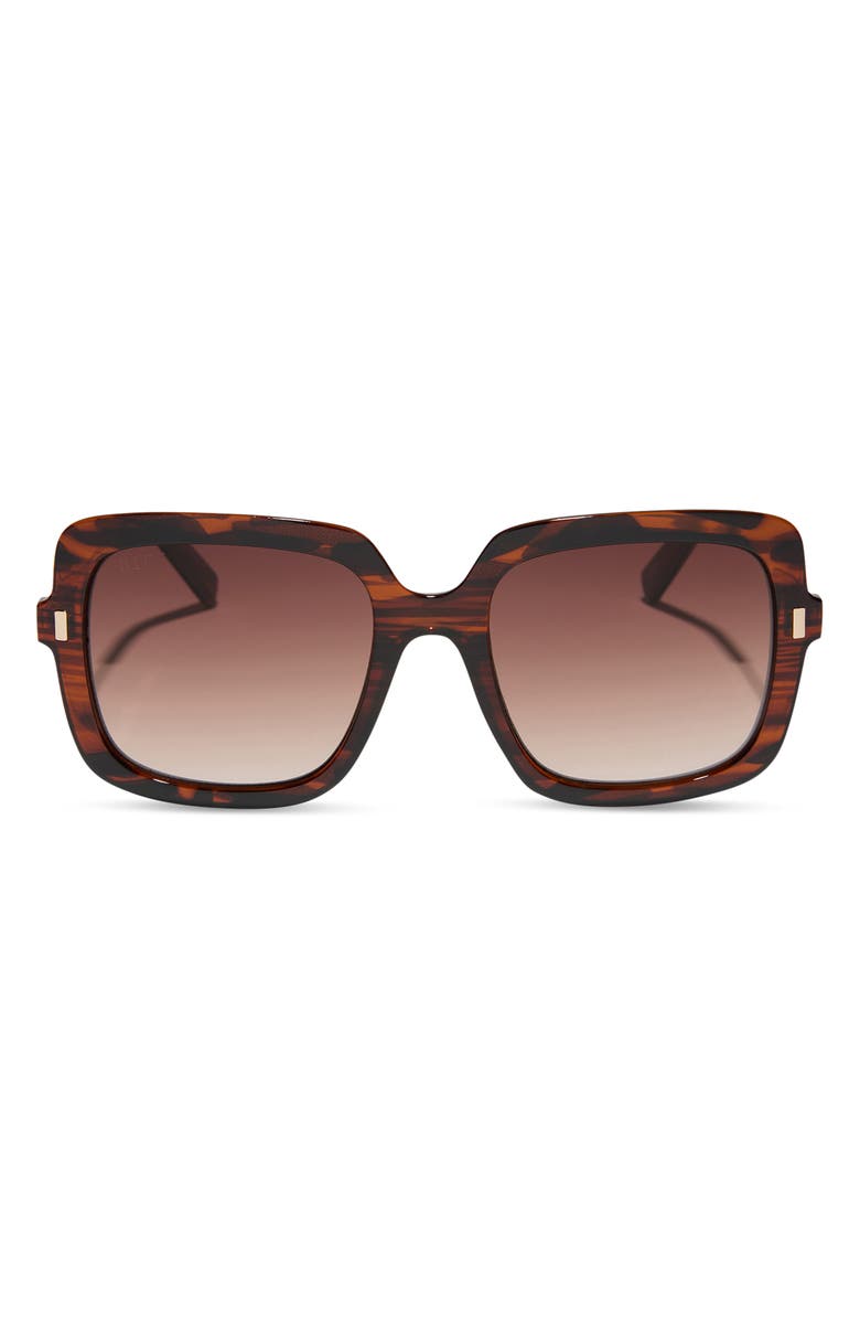 DIFF 54mm Square Sunglasses, Main, color, Mahogany Tortoise