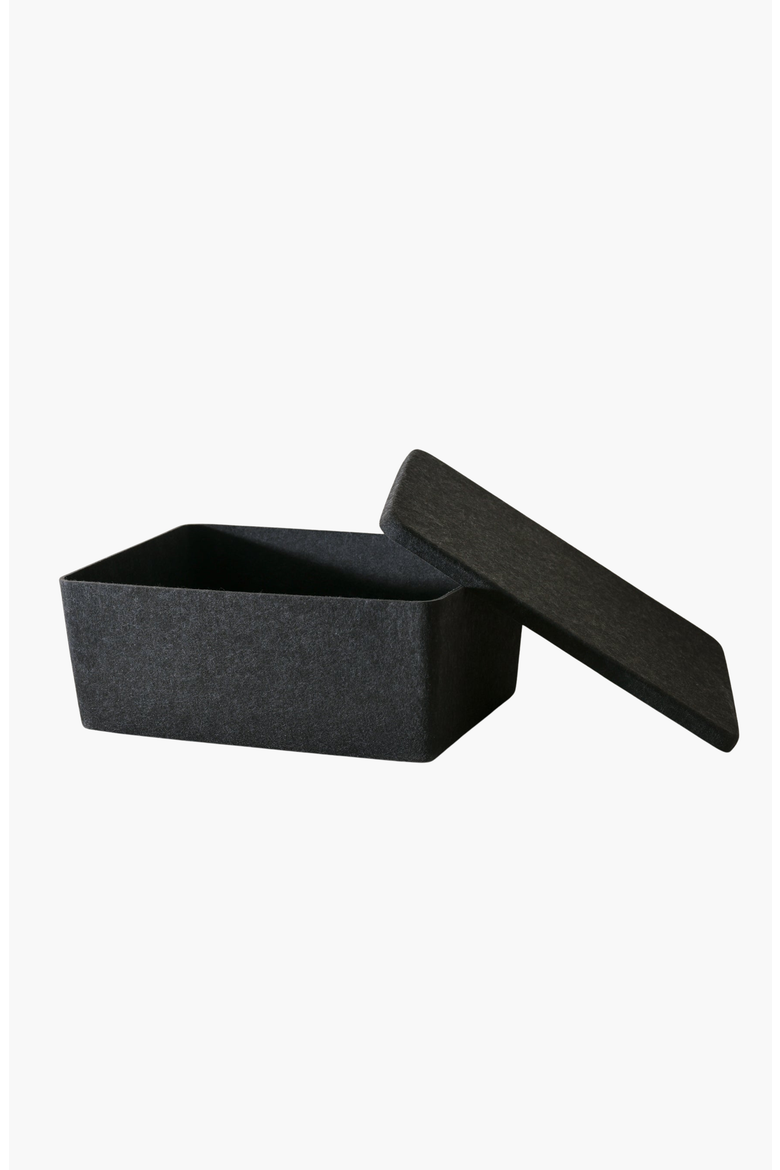 The Sculpted Bin - XL with Lid, Alternate, color, Carbon - Set of 3