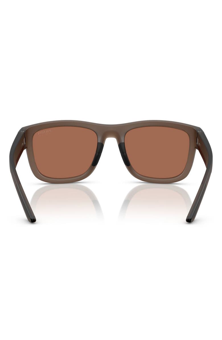 Prada Linea Rossa 56mm Pillow Sunglasses, Alternate, color, Transparent Brown / Brown