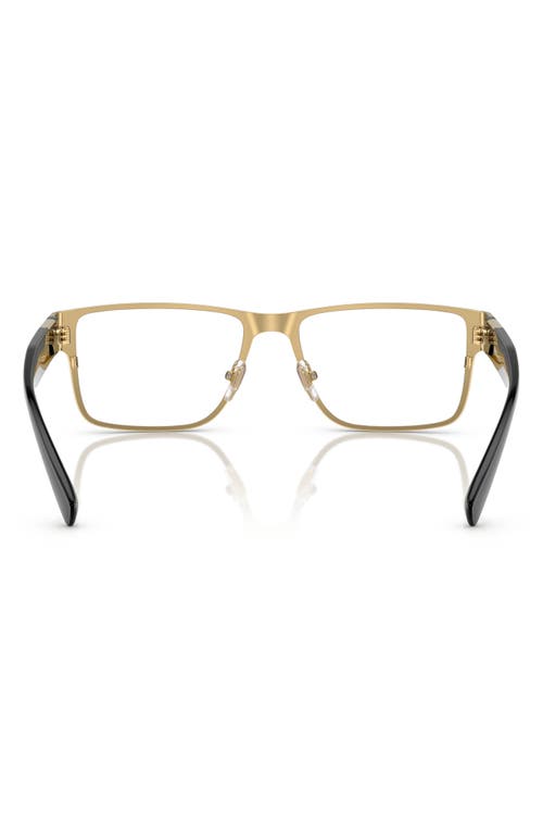 Versace 57mm Rectangular Optical Glasses In Gold