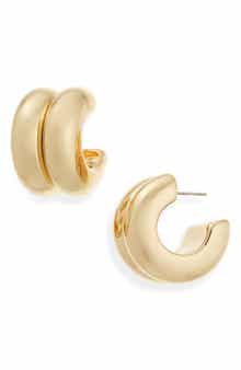 Cara Chunky Ribbed Huggie Hoop Earrings