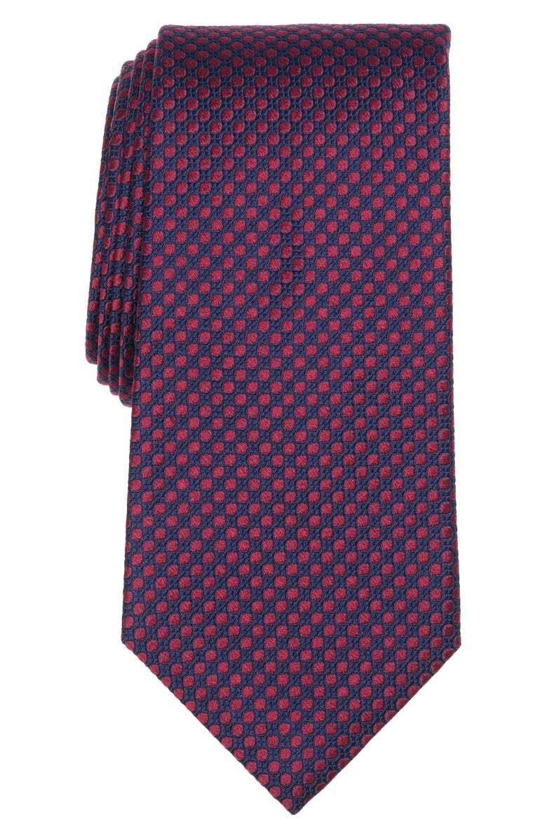Brooks Brothers Neat Dot Silk Blend Tie, Main, color, Dark Red
