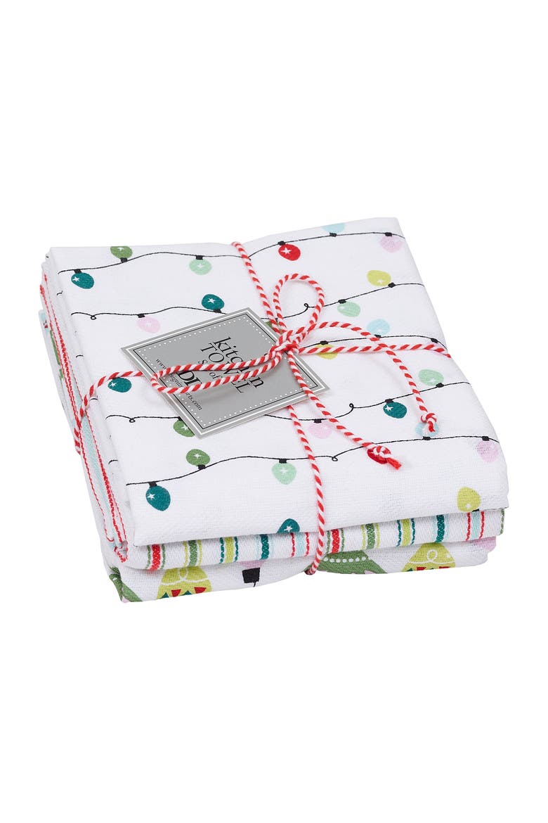 Festive Christmas Dishtowel Set Of 3, Main, color, Festive Christmas