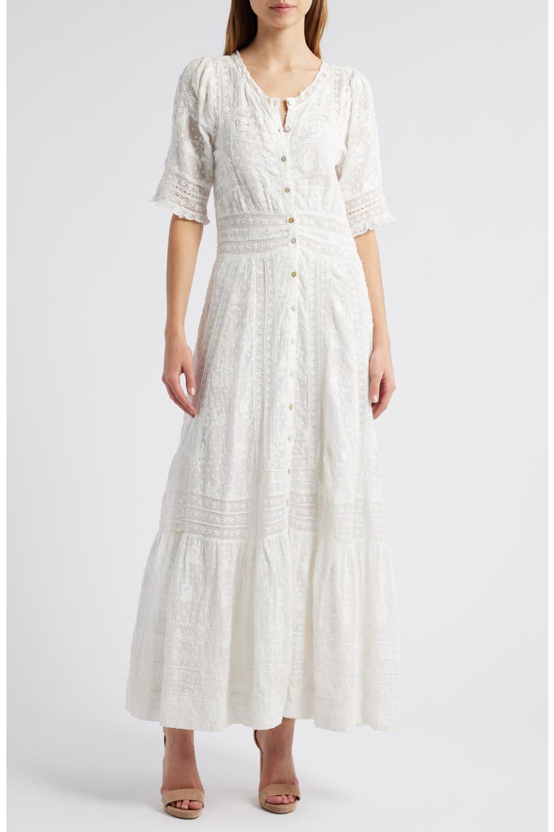 Minka Lace Maxi Dress, Main, color, TRUE WHITE