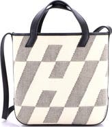 Pre-Owned Hermes Cabas H en Biais Tote Canvas with Leather 27