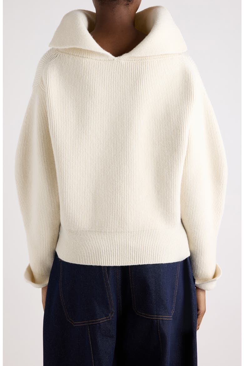 Slashed Wool & Cashmere Blend Turtleneck Sweater, Alternate, color, IVORY