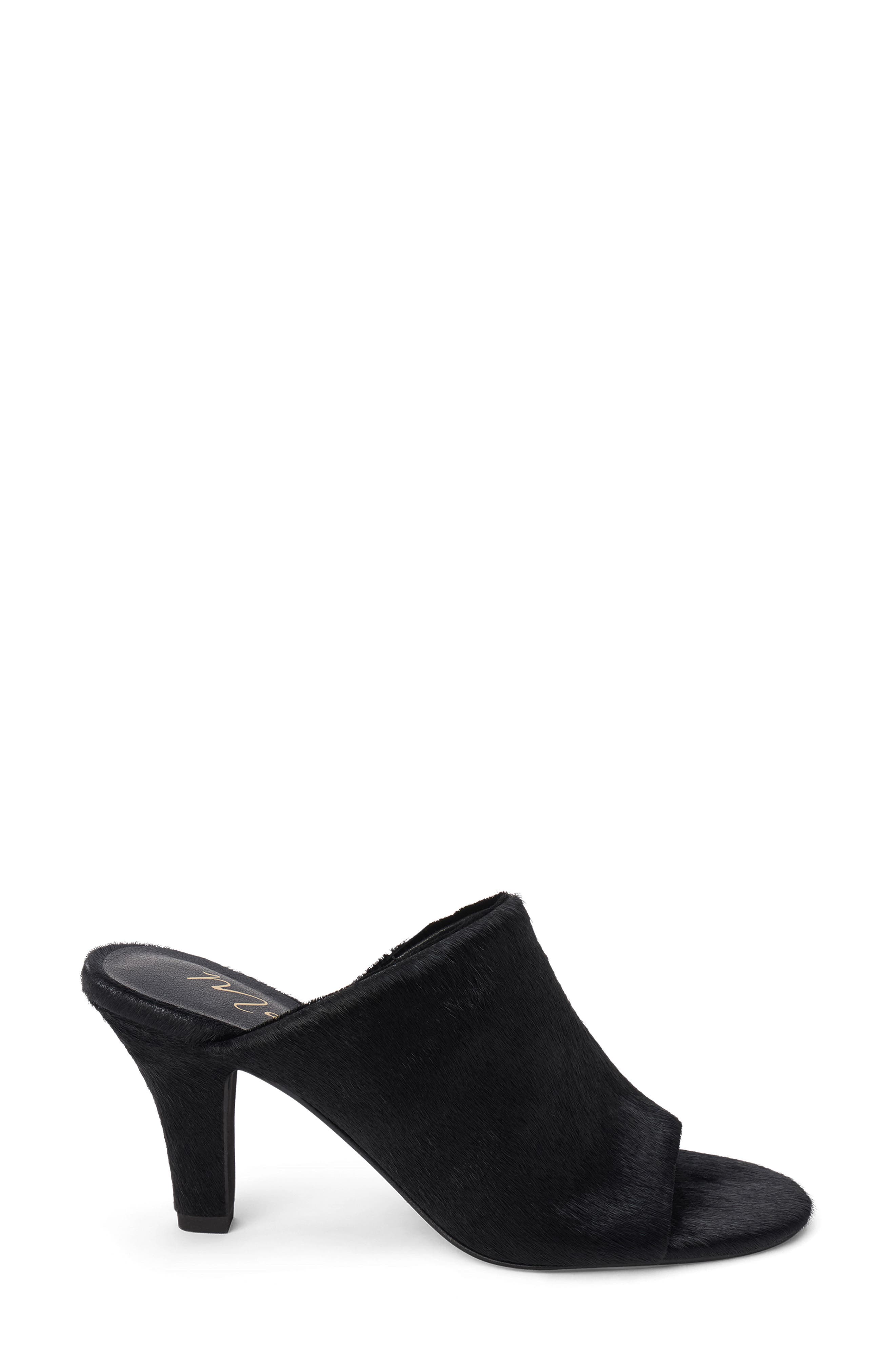 Dante Genuine Calf Hair Slide Sandal, Alternate, color, BLACK