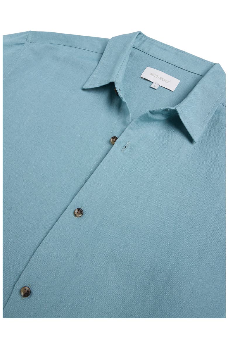 Andrew Solid Linen Blend Button-Up Shirt, Alternate, color, SURF