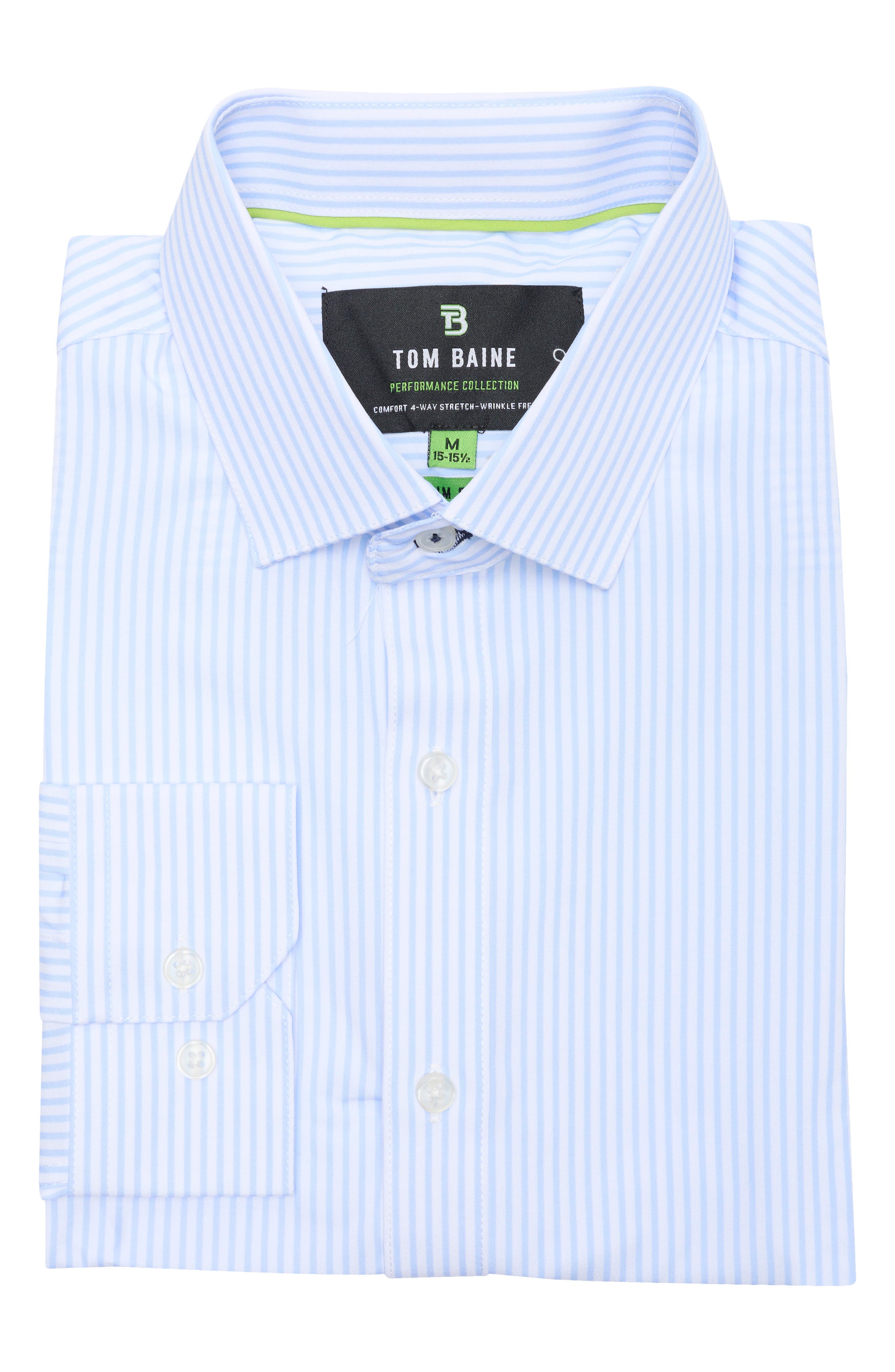 TOM BAINE Performance Stretch Winkle Free Button-Up Shirt (Men ...