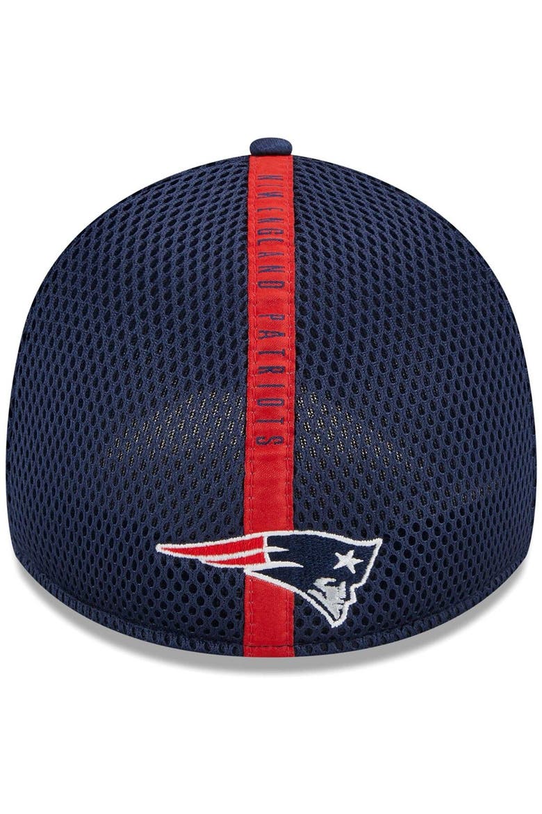 Men's New Era Navy New England Patriots Stripe 39THIRTY Flex Hat, Alternate, color, Navy