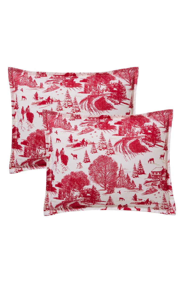 Hallmark Red Toile Comforter Set, Alternate, color, Red-White