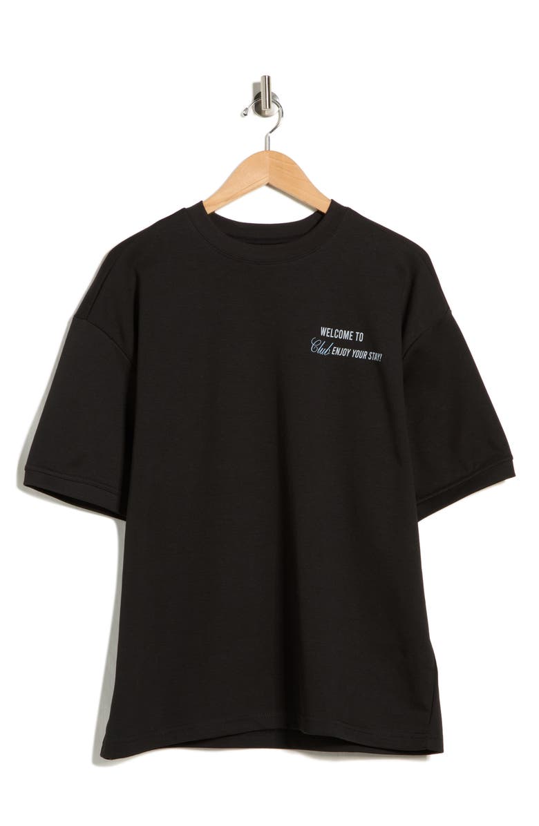 DENIM AND FLOWER Relaxed Fit Monaco Graphic T-Shirt, Main, color, Black